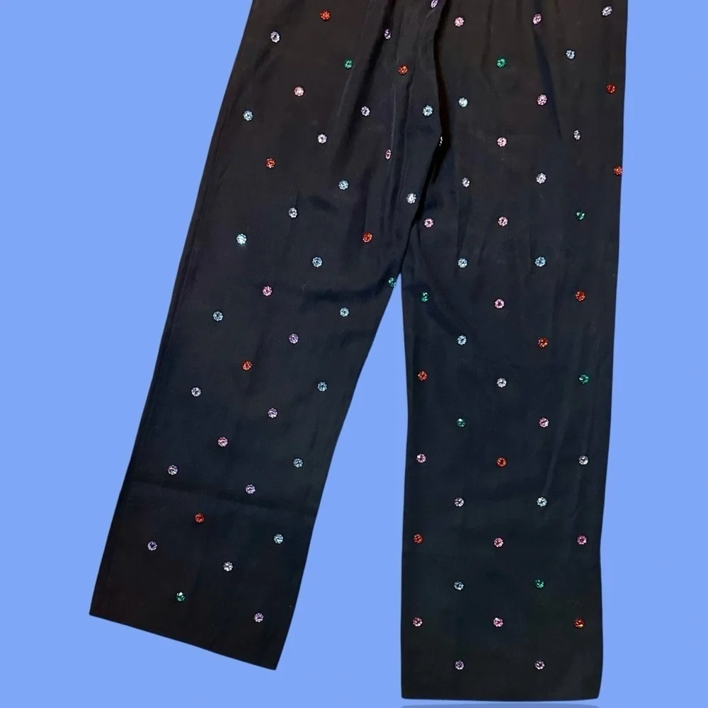 NWT Hill House ‘The Jewel Jammie Pant’ in “Black with Multicolored Crystals” XS
